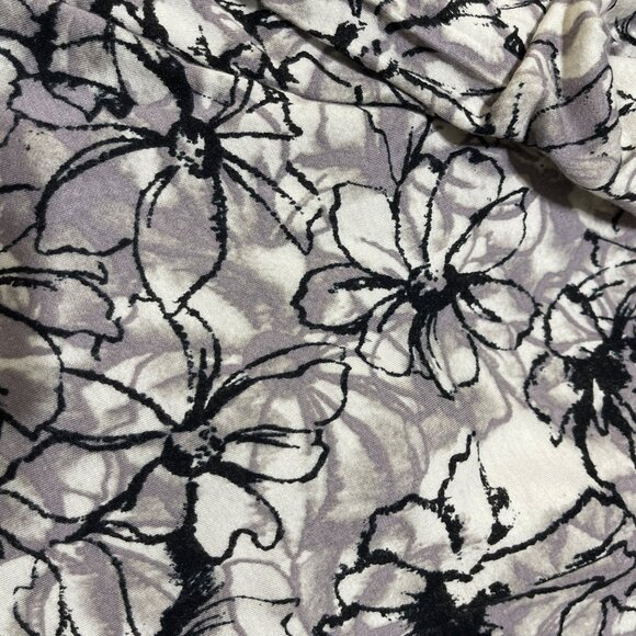 Simply Vera Pullover Top Tunic Floral Black Grey Size L Large - Picture 4 of 7